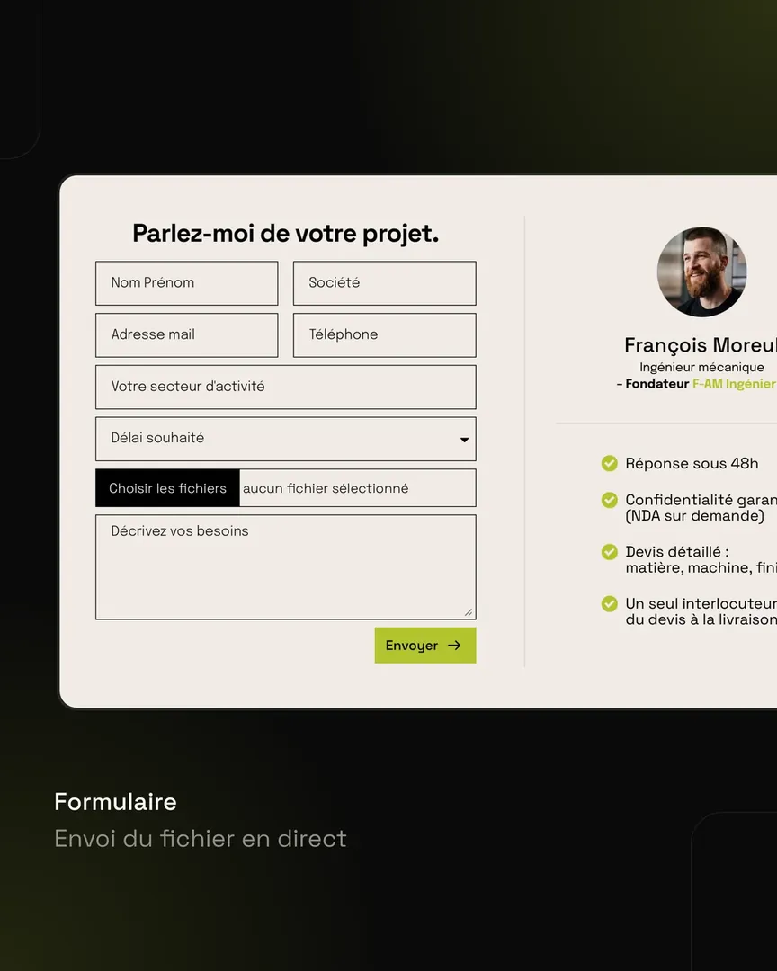 F-AM Ingénierie, Formulaire de contact