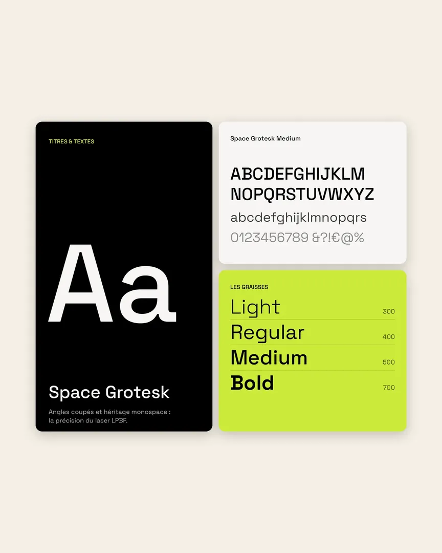 F-AM Ingénierie, Typographies